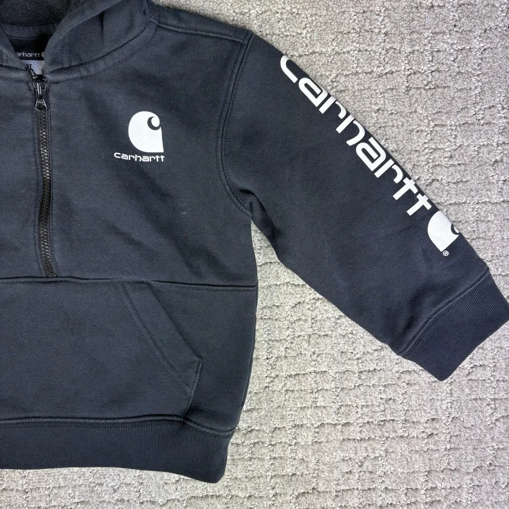 Toddler Carhartt Half Zip Hoodie Sweatshirt Black 2T Model TS6579-B